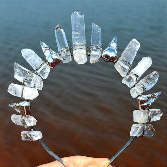 Elegant Crystal Crown Hair Band for Women's Hair Accessories White