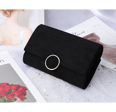 Elegant Red Dress Chain Clutch Bag for Ladies Black