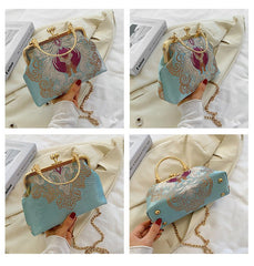 Elegant Retro Handbag Antique Small Bag Handbag Yellow