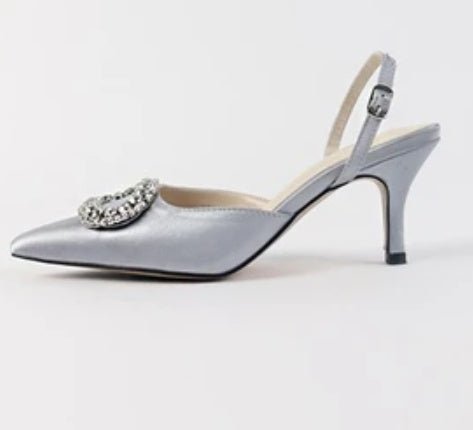 Elegant Rhinestone High Heels Women Pumps Sliver