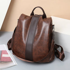 Elegant Soft Leather Women's Fashion Backpack for a Stylish Statement Brown