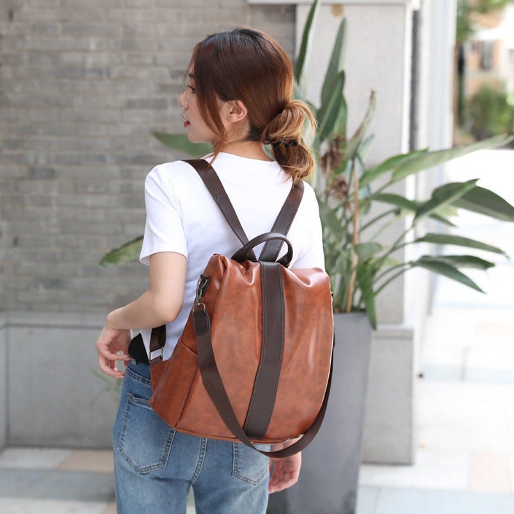 Elegant Soft Leather Women's Fashion Backpack for a Stylish Statement Yellow