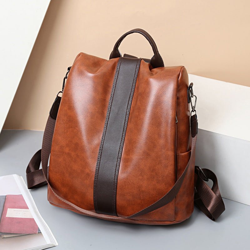 Elegant Soft Leather Women's Fashion Backpack for a Stylish Statement Green