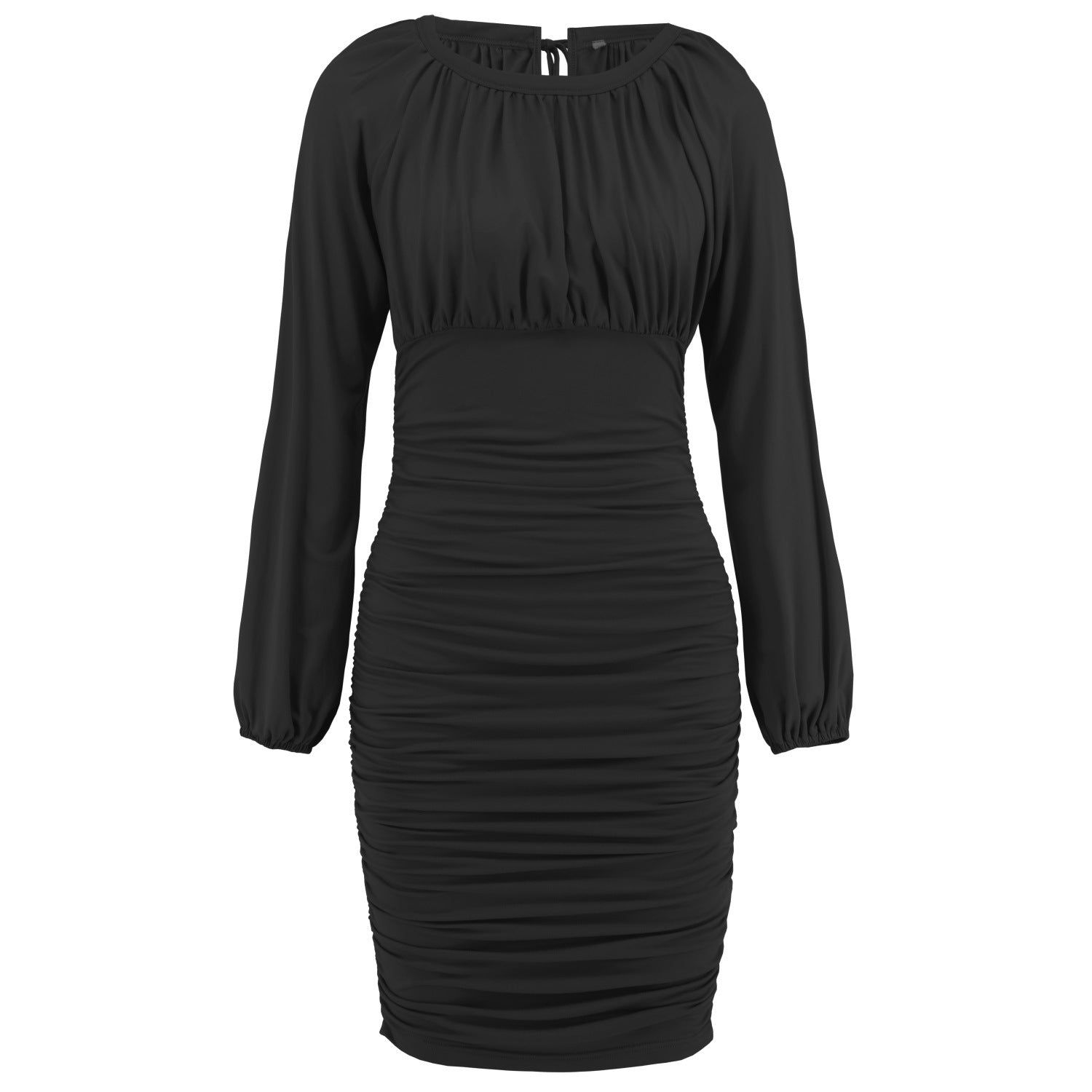 Elegant Tied Pleated Dress for Women Black