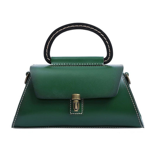 Elegant Tree Cream Clutch - Stylish Female Leather Handbag Green