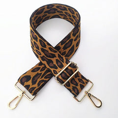 Embroidered Accessory with Adjustable Wide Shoulder Strap Brown Leopard Printed 2