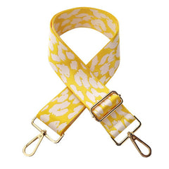 Embroidered Accessory with Adjustable Wide Shoulder Strap Light Yellow Leopard Print