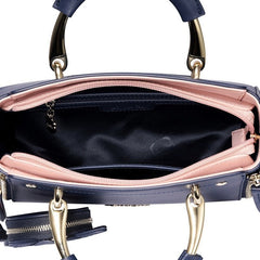 Embroidered Cat Lady Handbag with Clutch Pink