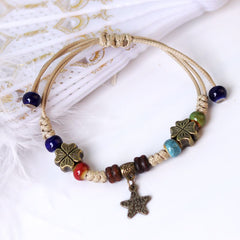 Ethnic Style Mori Temperament Bracelet: Easy - to - Match Jewelry Clover Five Star