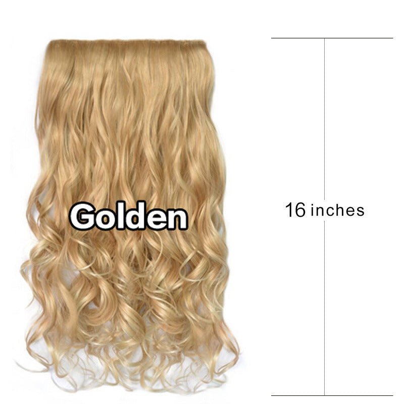 European - American Bangs Wig Set for Women Gold