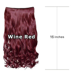 European - American Bangs Wig Set for Women Wine Red