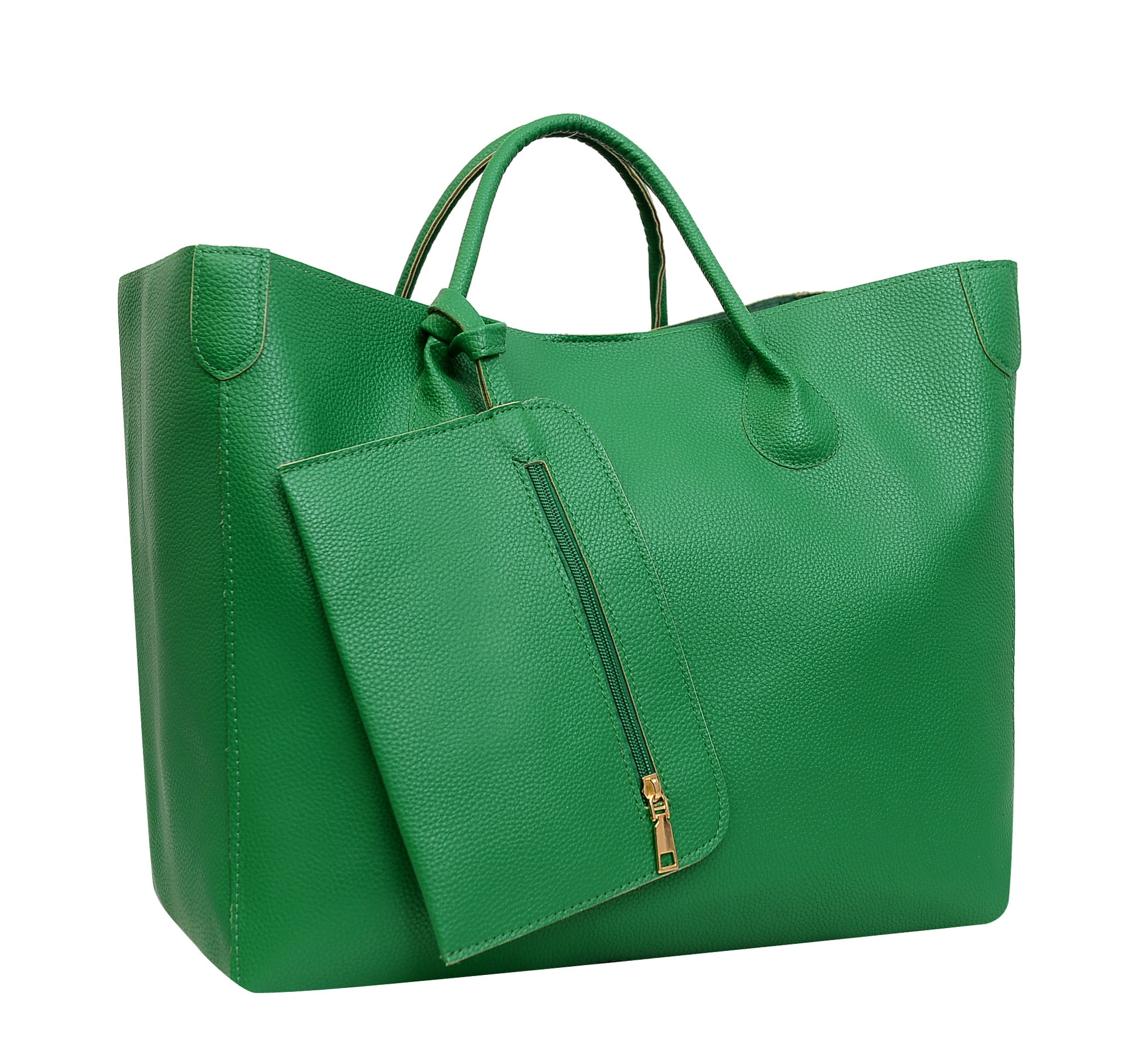 European - American Genuine Leather Tote Mother Handheld Women's Bag Green