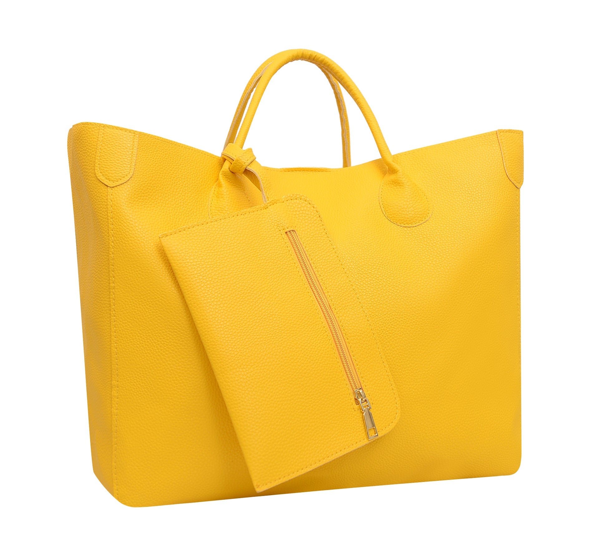 European - American Genuine Leather Tote Mother Handheld Women's Bag Yellow