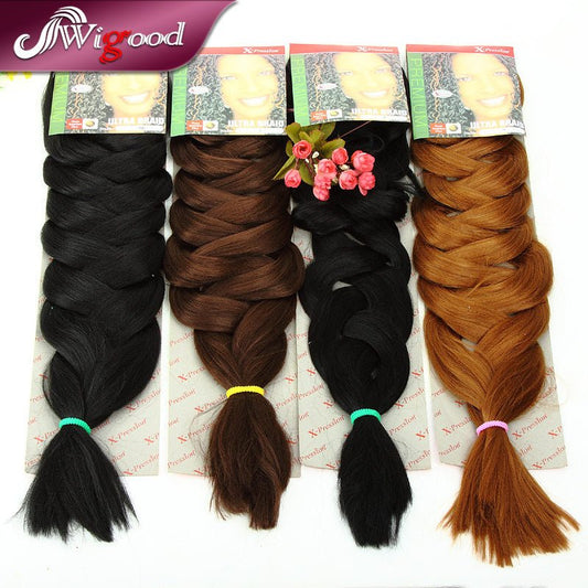 European & American Natural Wig: African Xpression Braid Hair Brown