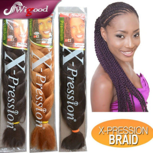 European & American Natural Wig: African Xpression Braid Hair Brown