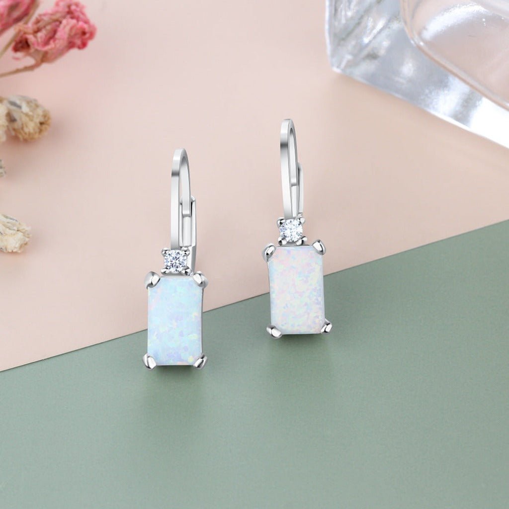 European & American Simple Opal Earrings - S925 Silver Accessories EA103859