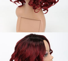 European Beauty Wig Headgear for Elegant Hairstyling Wine red