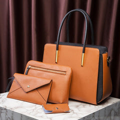 European Style Clutch Large Handbag Brown