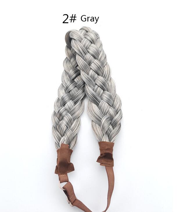 Exquisite Bohemian Braided Hairband Accessory 2Grey