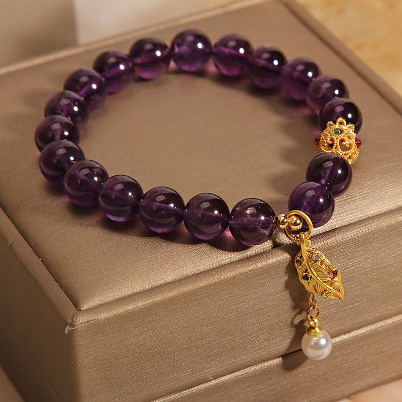 Exquisite Fashion Retro Purple Crystal Beaded Bracelet Purple