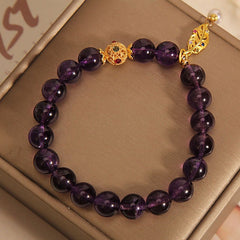 Exquisite Fashion Retro Purple Crystal Beaded Bracelet Purple