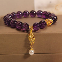 Exquisite Fashion Retro Purple Crystal Beaded Bracelet Purple