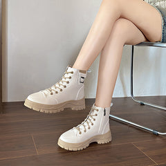 Women's Soft Leather High-Top Shoes