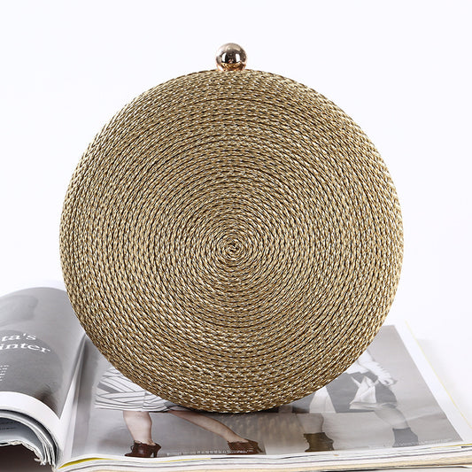 Round Dinner Clutch Handmade Fashion Hipster