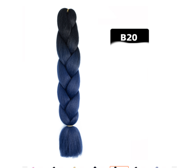 Gradient Silk Wig: Big Braid African Chemical Fiber High Temp B20