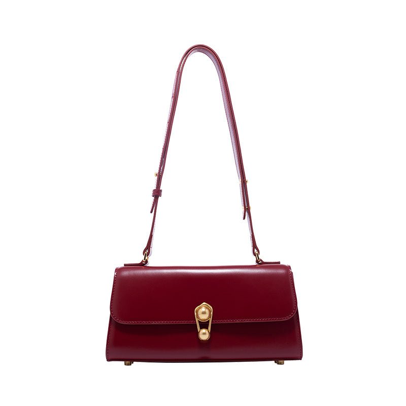 Fashion All Match Cross Body Leather Female Bag Red
