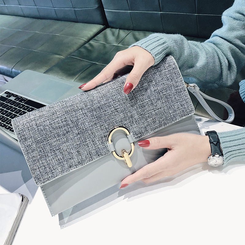 Fashion all - match temperament clutch Lake Blue