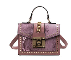 Fashion Alligator Clutch - Stylish Shoulder Bag for Women Purple