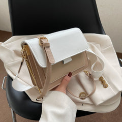 Fashion Broadband Chain Messenger Small Square Shoulder Bag Khaki
