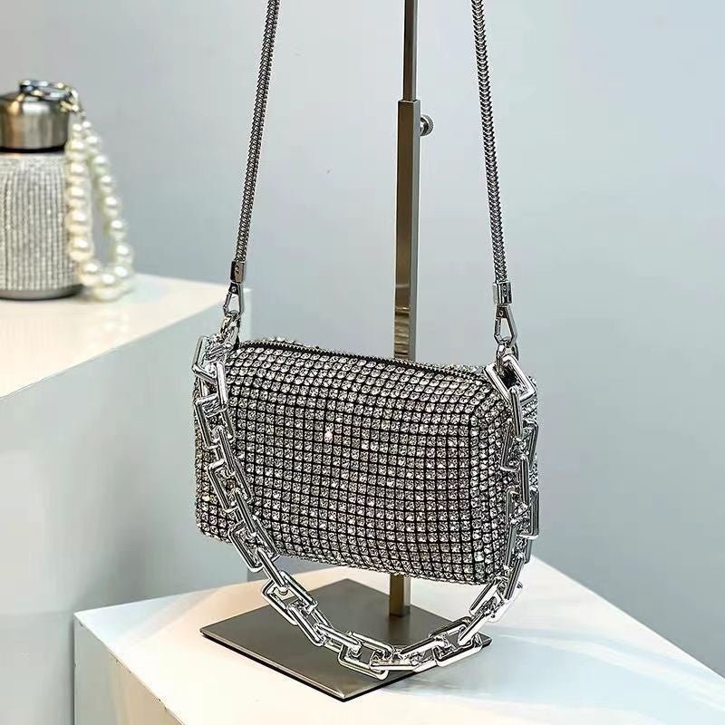 Fashion Diamond Bag Handheld Crossbody L Send long chain