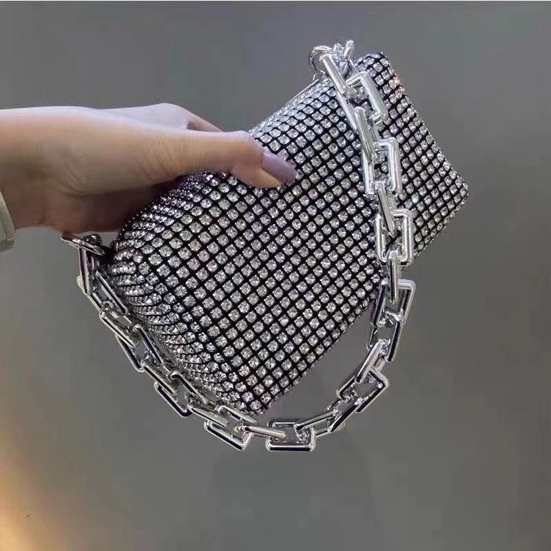 Fashion Diamond Bag Handheld Crossbody L Send long chain