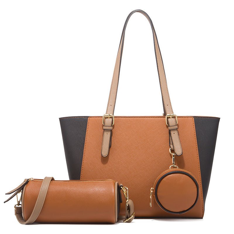 Fashion Large Capacity Three - in - one Saffiano Bag Portable Simplicity Brown