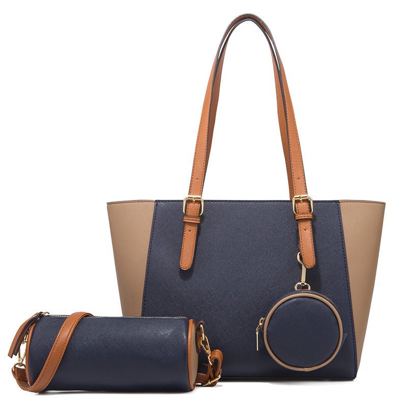 Fashion Large Capacity Three - in - one Saffiano Bag Portable Simplicity Dark Blue
