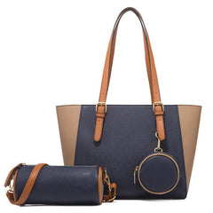 Fashion Large Capacity Three - in - one Saffiano Bag Portable Simplicity Dark Blue
