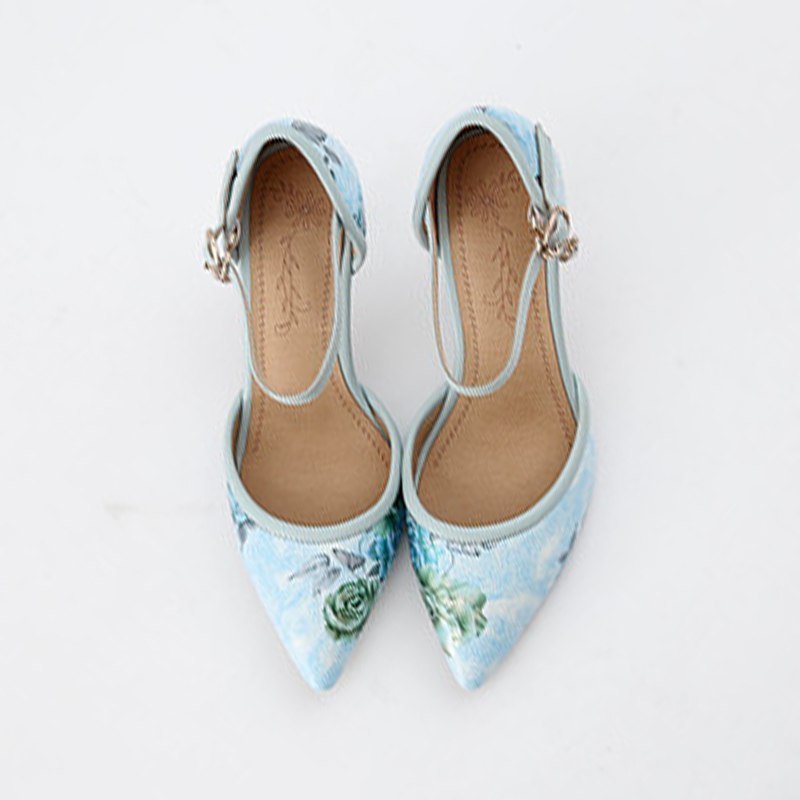 Fashion pointed stiletto high heel super size code Blue