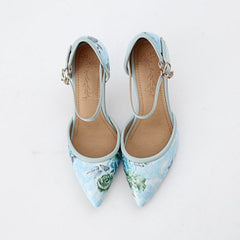 Fashion pointed stiletto high heel super size code Blue