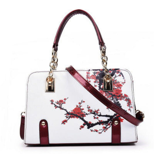Fashion Printed Clutch Shoulder Bag for Women Beige white