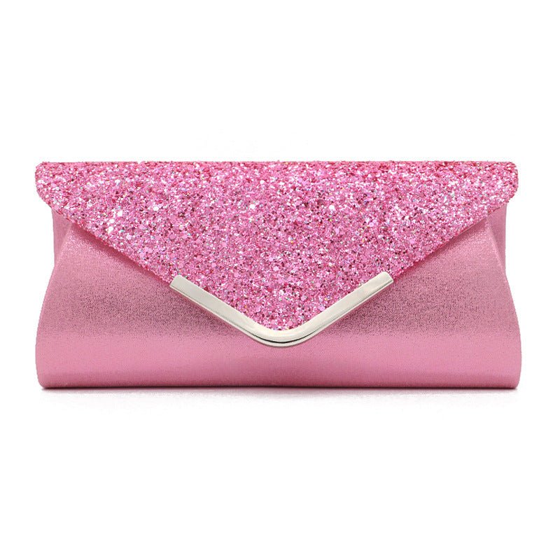 Fashion PU Sequined Clutch Stylish Women's Bag Pink