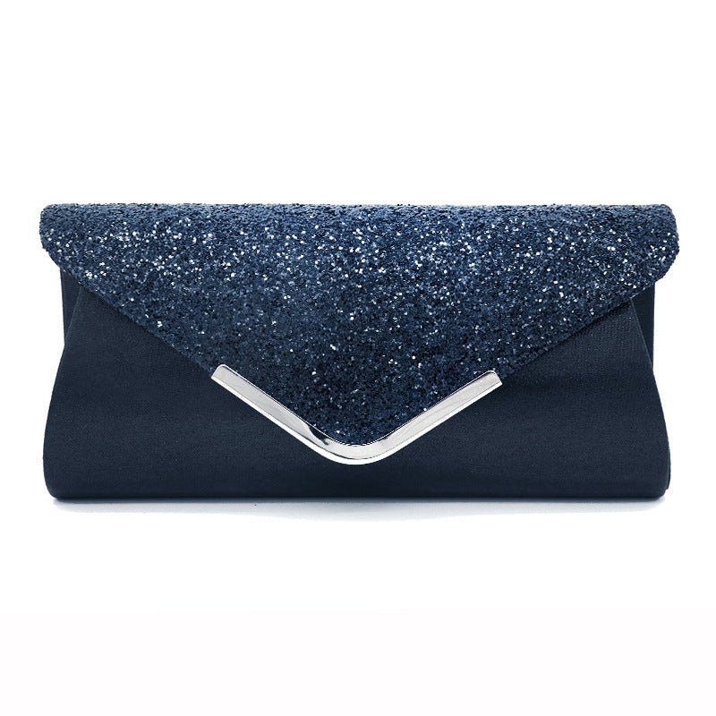 Fashion PU Sequined Clutch Stylish Women's Bag Dark Blue