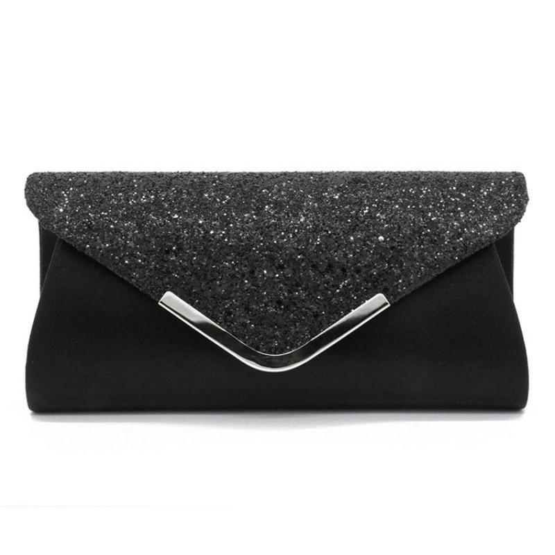 Fashion PU Sequined Clutch Stylish Women's Bag Black