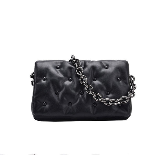 Fashion Simple Single Shoulder Chain Small Square Bag Black