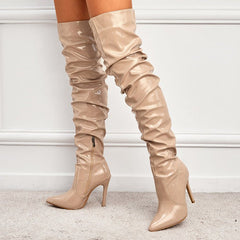 Fashion Super High Heel Party Shoes Apricot