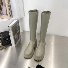 Fashion Warm Thick Soled Martin Boots Women Grey