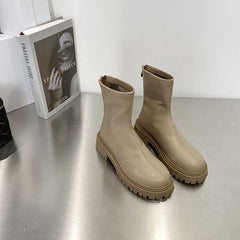 Fashion Warm Thick Soled Martin Boots Women Khaki