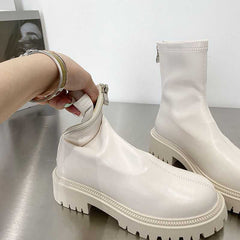 Fashion Warm Thick Soled Martin Boots Women White