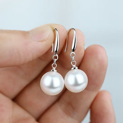 Fashion Women's Simple And Elegant Earrings - Stylish Ear Accessories Single Ear Hook White Pearl